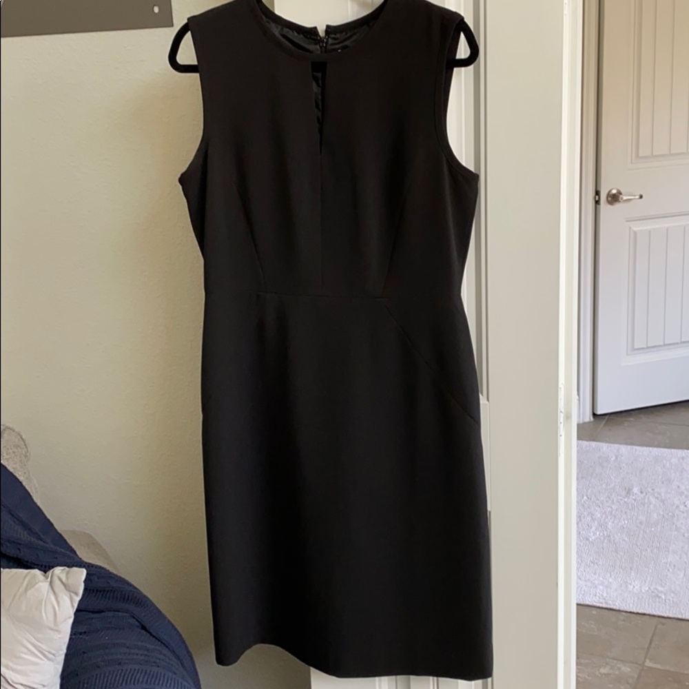 J. Crew Factory • black keyhole neck sheath dress